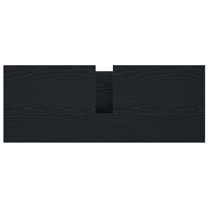 håndvaskskab med skuffer 90x34,5x60 cm sort egetræsfarve