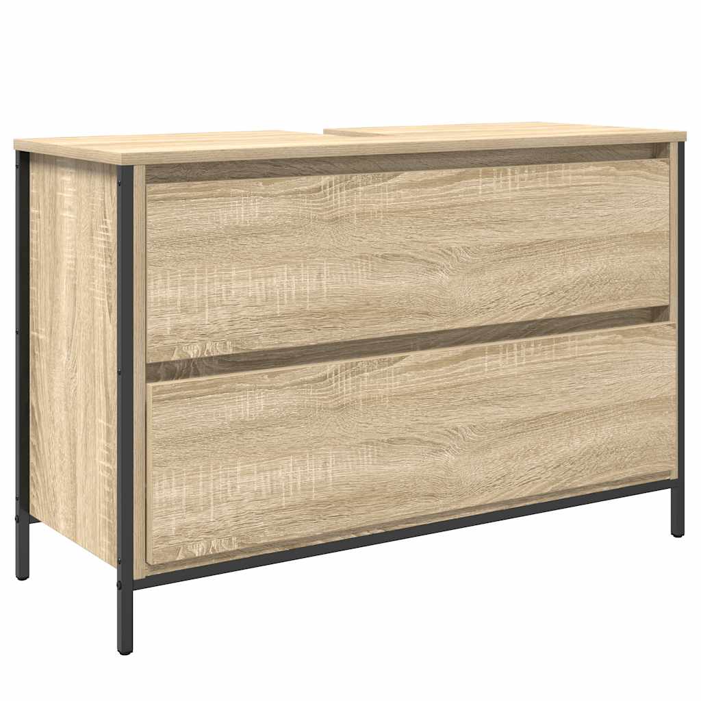 håndvaskskab med skuffer 90x34,5x60 cm sonoma-eg