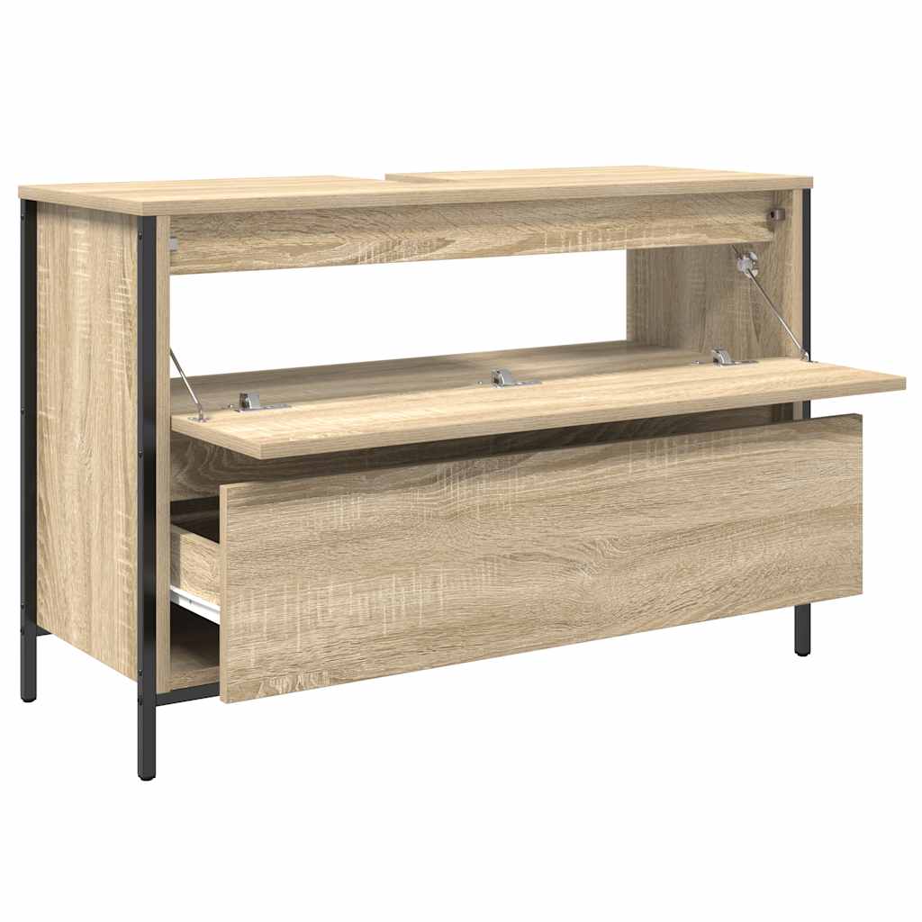 håndvaskskab med skuffer 90x34,5x60 cm sonoma-eg