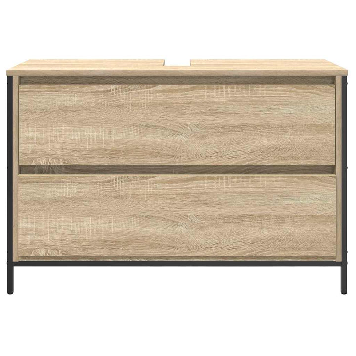 håndvaskskab med skuffer 90x34,5x60 cm sonoma-eg