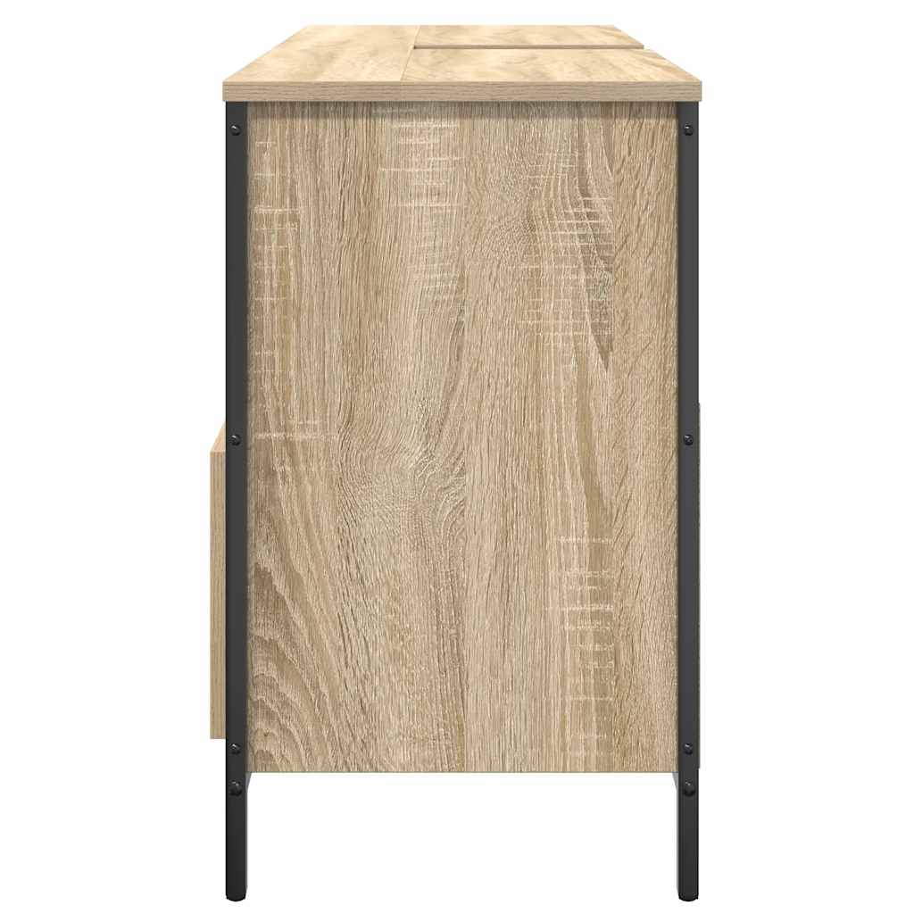 håndvaskskab med skuffer 90x34,5x60 cm sonoma-eg