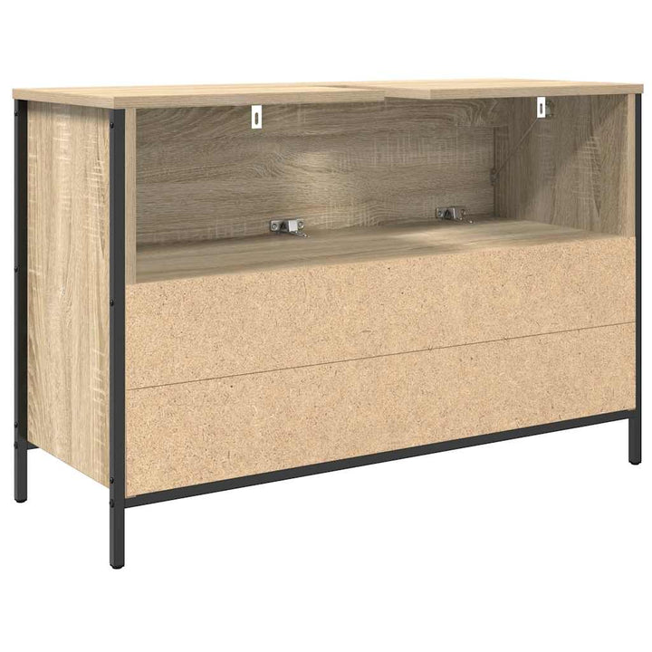 håndvaskskab med skuffer 90x34,5x60 cm sonoma-eg