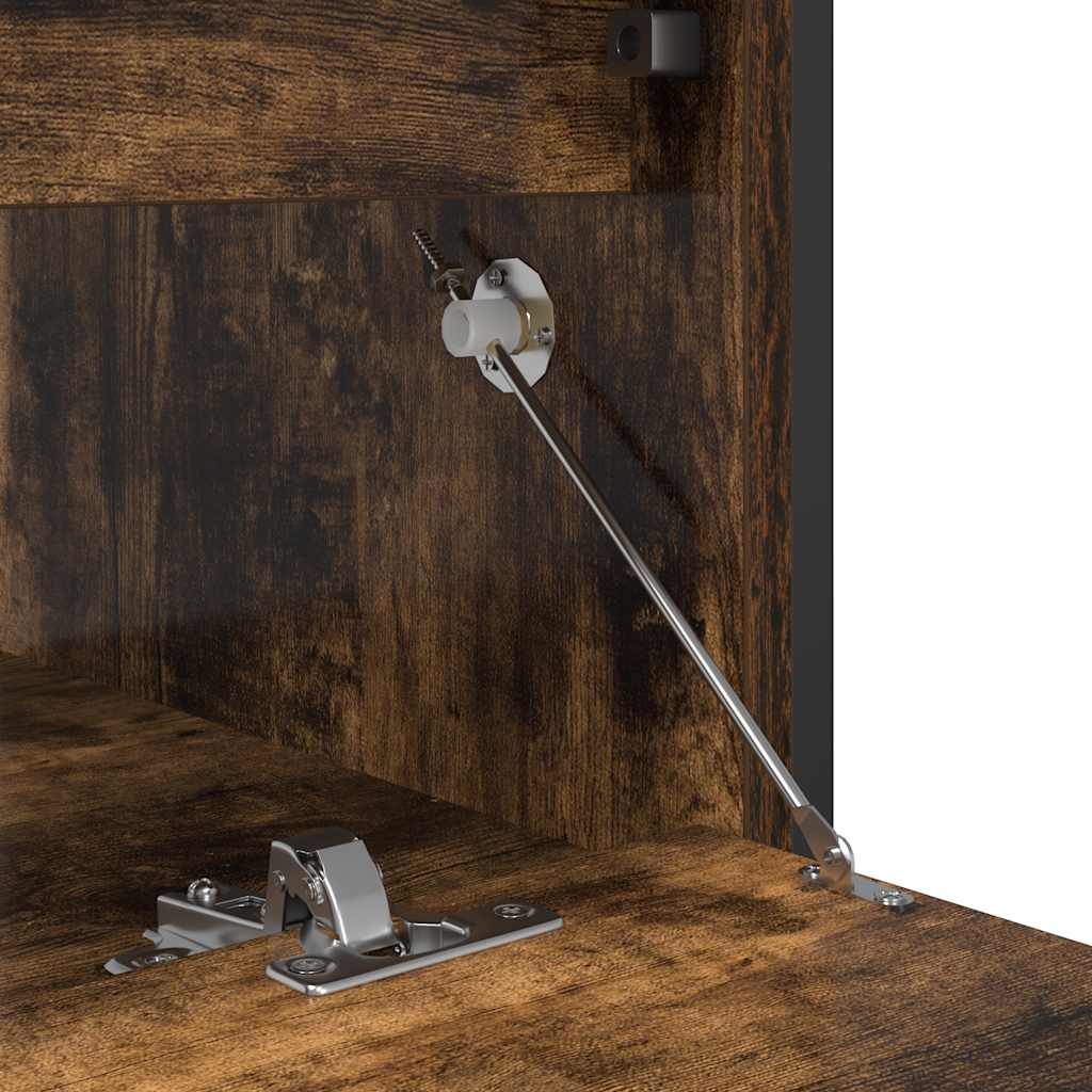 håndvaskskab med skuffer 90x34,5x60 cm røget egetræsfarve
