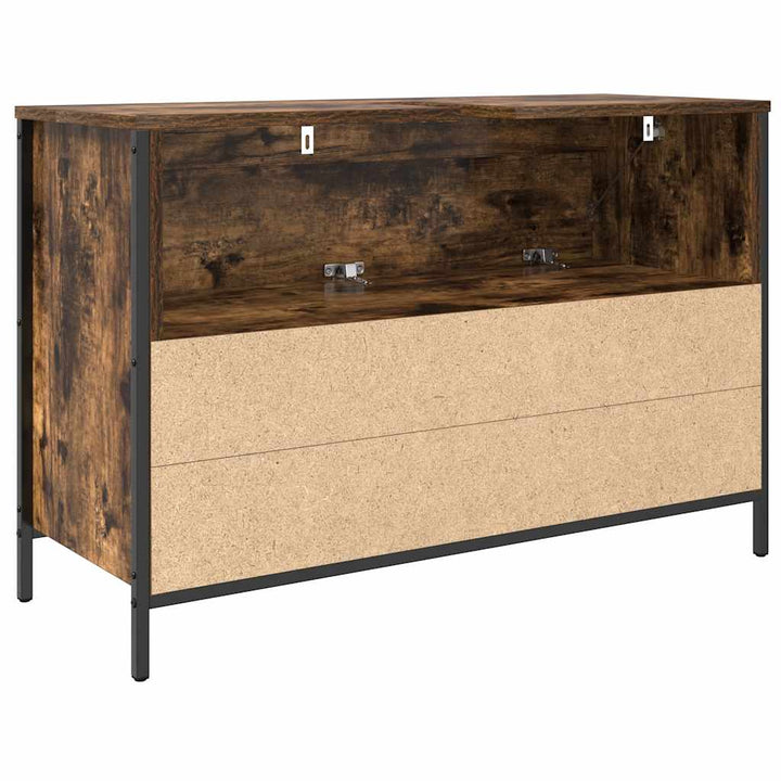 håndvaskskab med skuffer 90x34,5x60 cm røget egetræsfarve