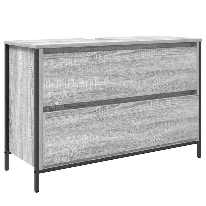 håndvaskskab med skuffer 90x34,5x60 cm grå sonoma-eg