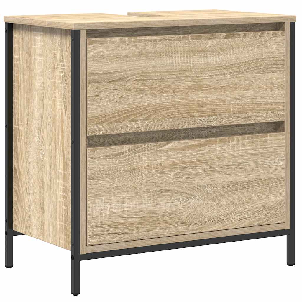 håndvaskskab med skuffer 60x34,5x60 cm sonoma-eg