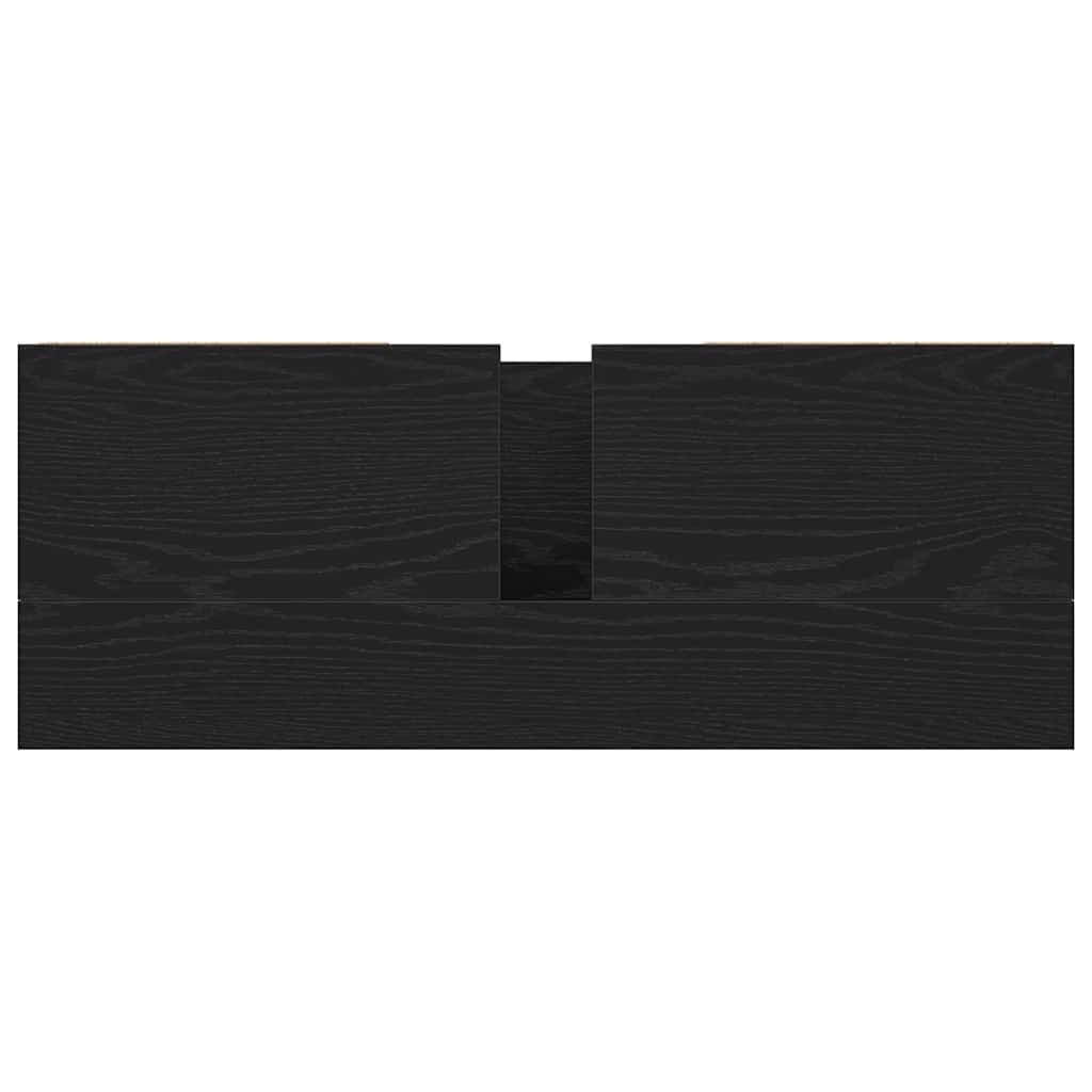 håndvaskskab med skuffer 90x34,5x60 cm sort egetræsfarve