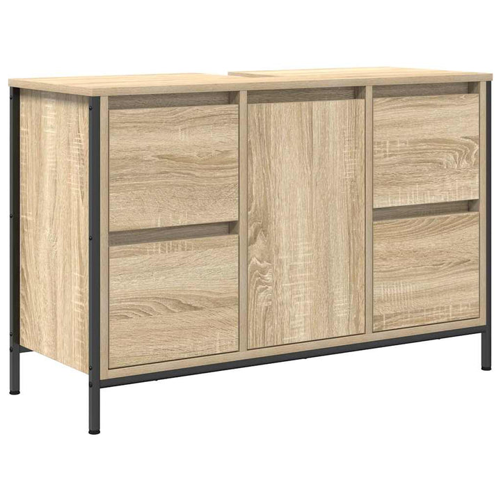 håndvaskskab med skuffer 90x34,5x60 cm sonoma-eg