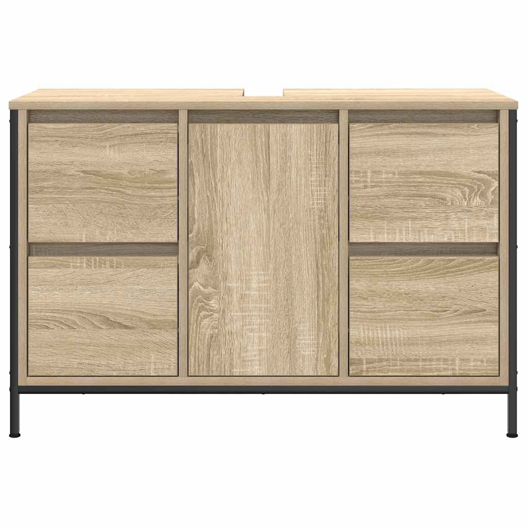 håndvaskskab med skuffer 90x34,5x60 cm sonoma-eg