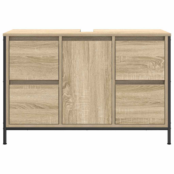 håndvaskskab med skuffer 90x34,5x60 cm sonoma-eg