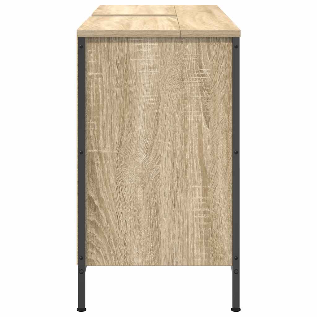 håndvaskskab med skuffer 90x34,5x60 cm sonoma-eg