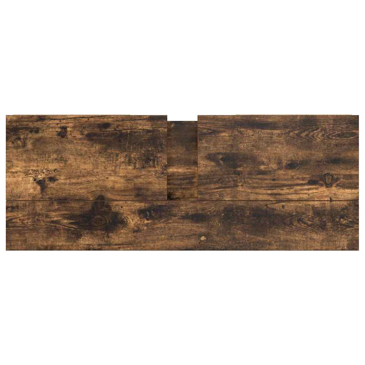 håndvaskskab med skuffer 90x34,5x60 cm røget egetræsfarve