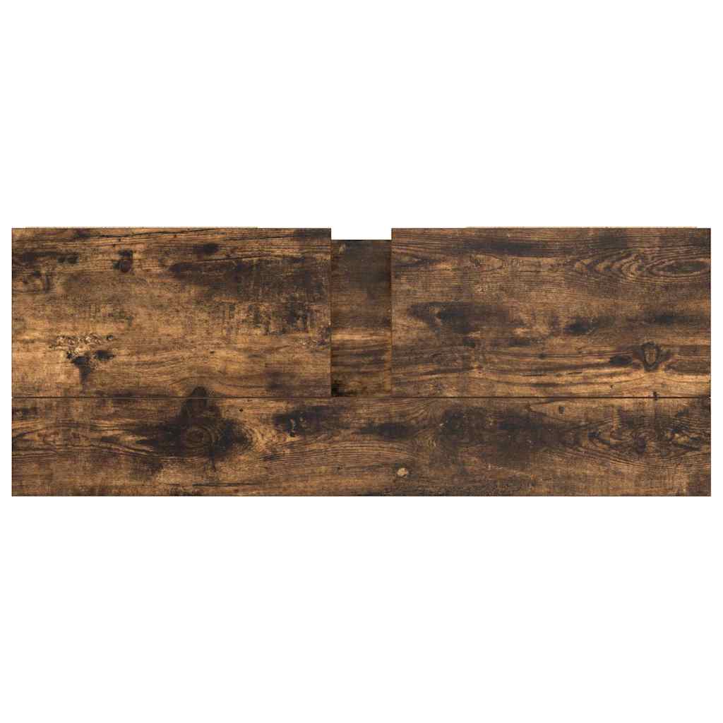 håndvaskskab med skuffer 90x34,5x60 cm røget egetræsfarve