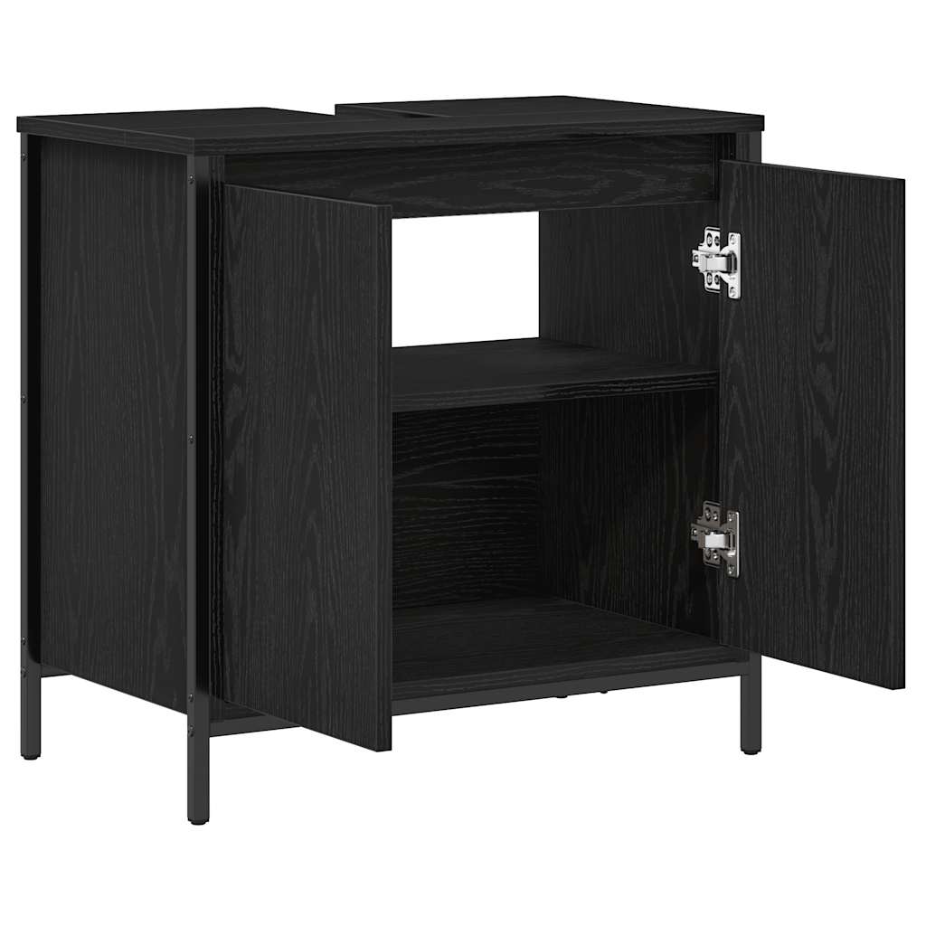 håndvaskskab til badeværelse 60x34,5x60 cm sort