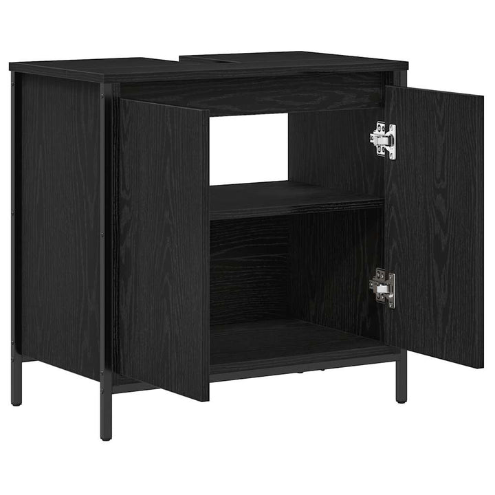 håndvaskskab til badeværelse 60x34,5x60 cm sort