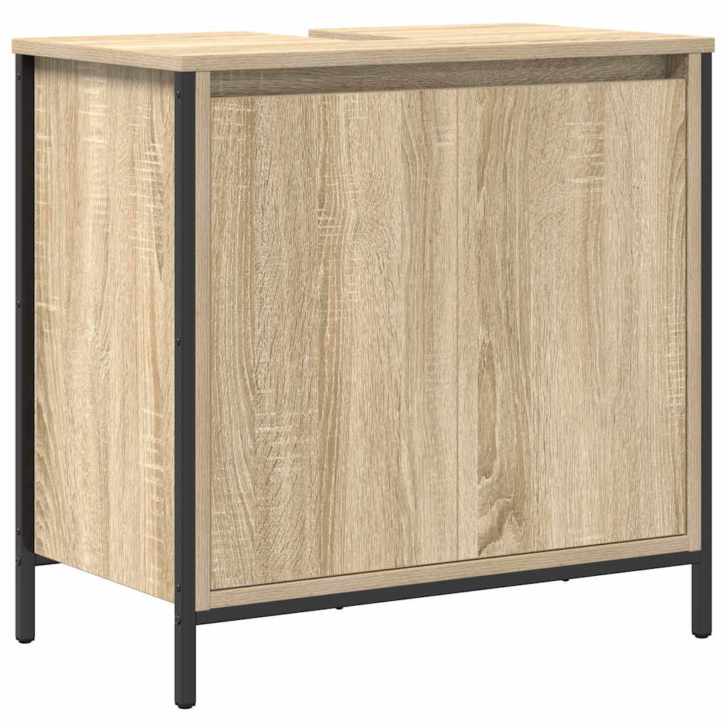 håndvaskskab til badeværelse 60x34,5x60 cm sonoma-eg