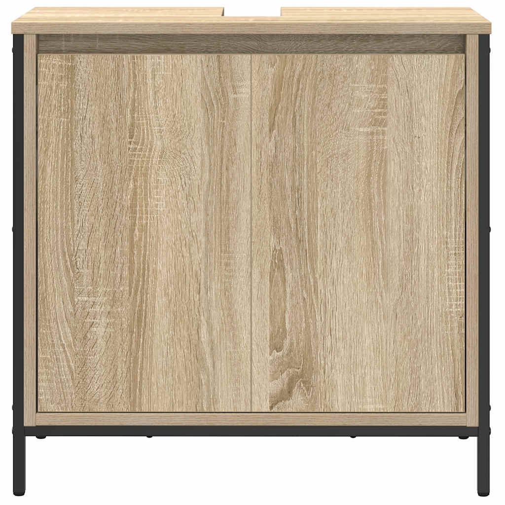 håndvaskskab til badeværelse 60x34,5x60 cm sonoma-eg