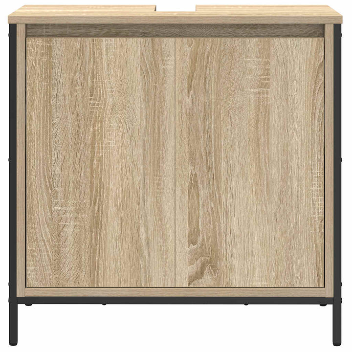 håndvaskskab til badeværelse 60x34,5x60 cm sonoma-eg