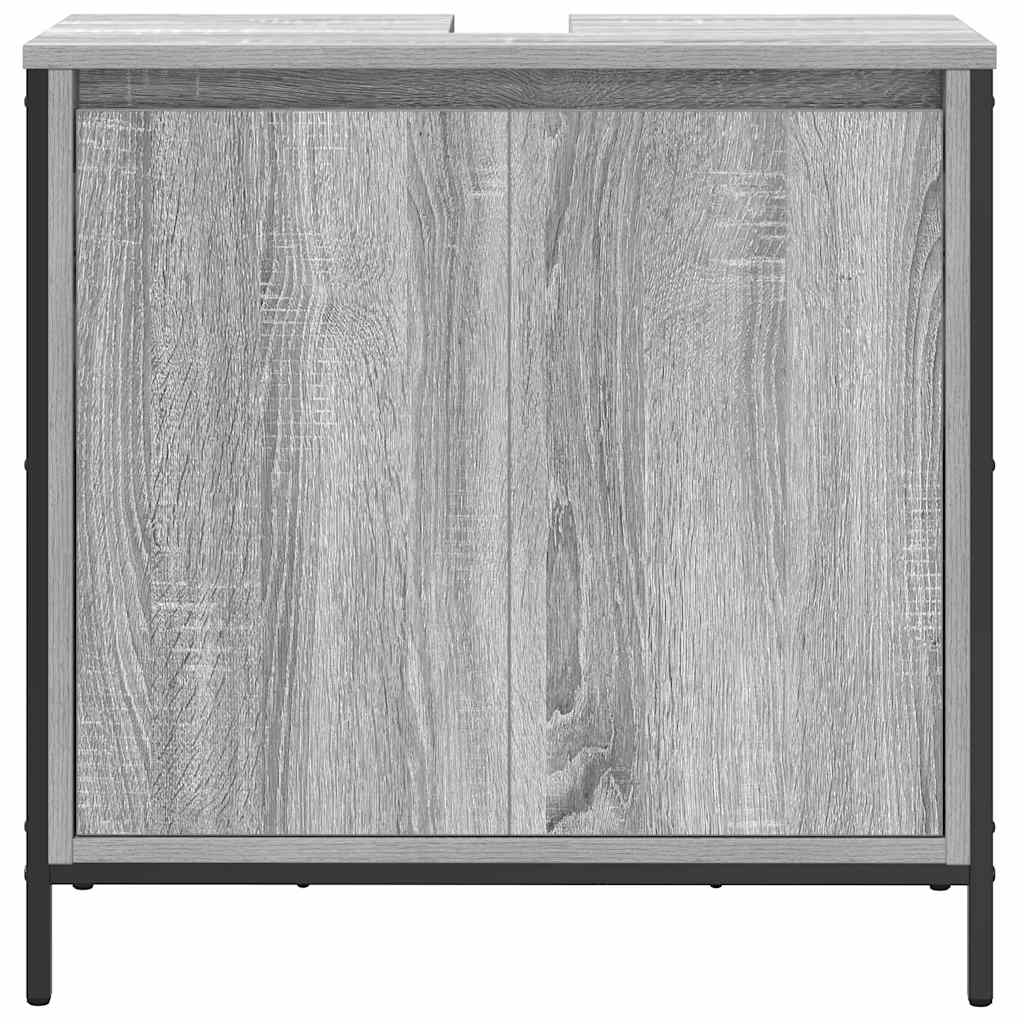 håndvaskskab til badeværelse 60x34,5x60 cm grå sonoma-eg