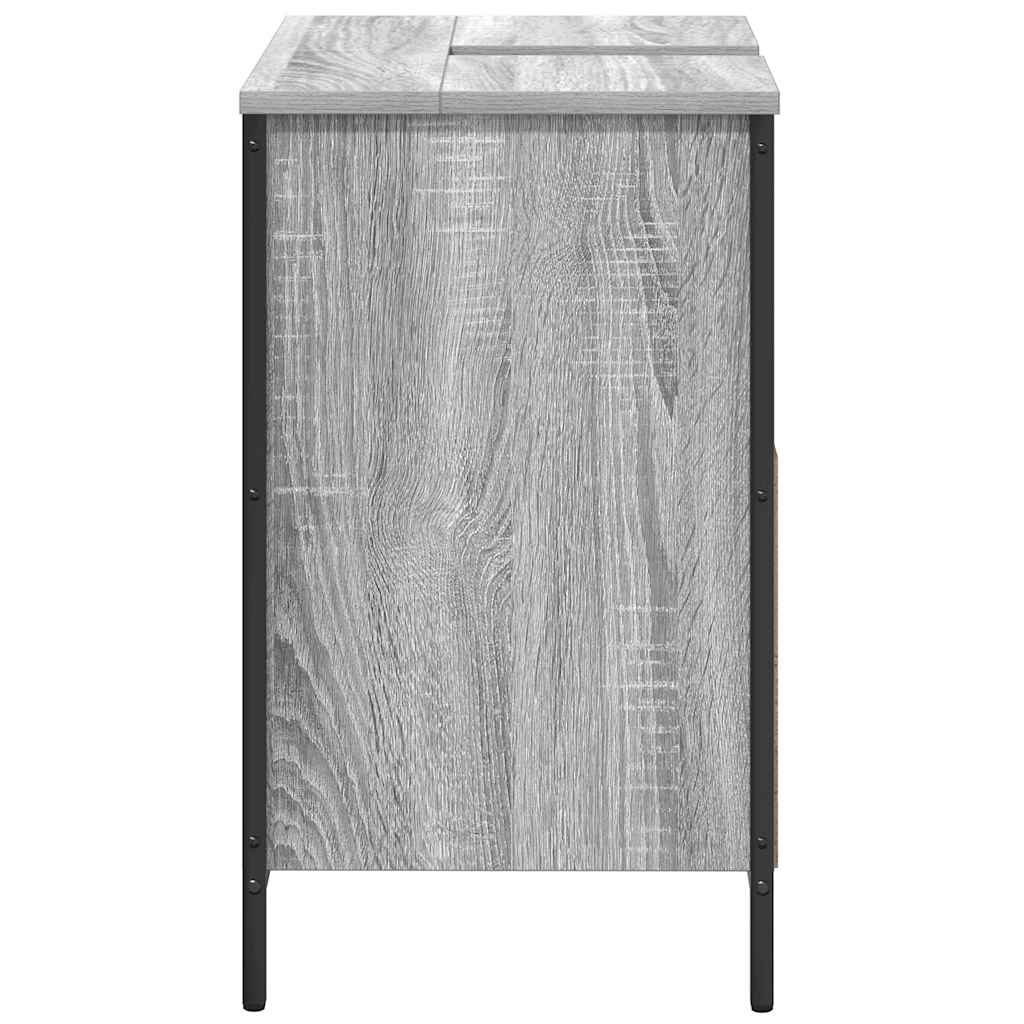 håndvaskskab til badeværelse 60x34,5x60 cm grå sonoma-eg