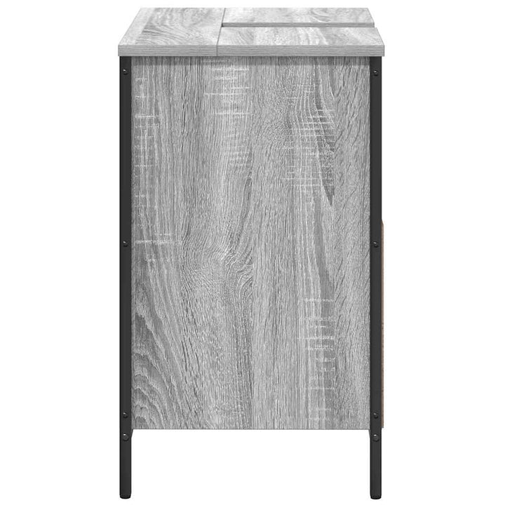 håndvaskskab til badeværelse 60x34,5x60 cm grå sonoma-eg