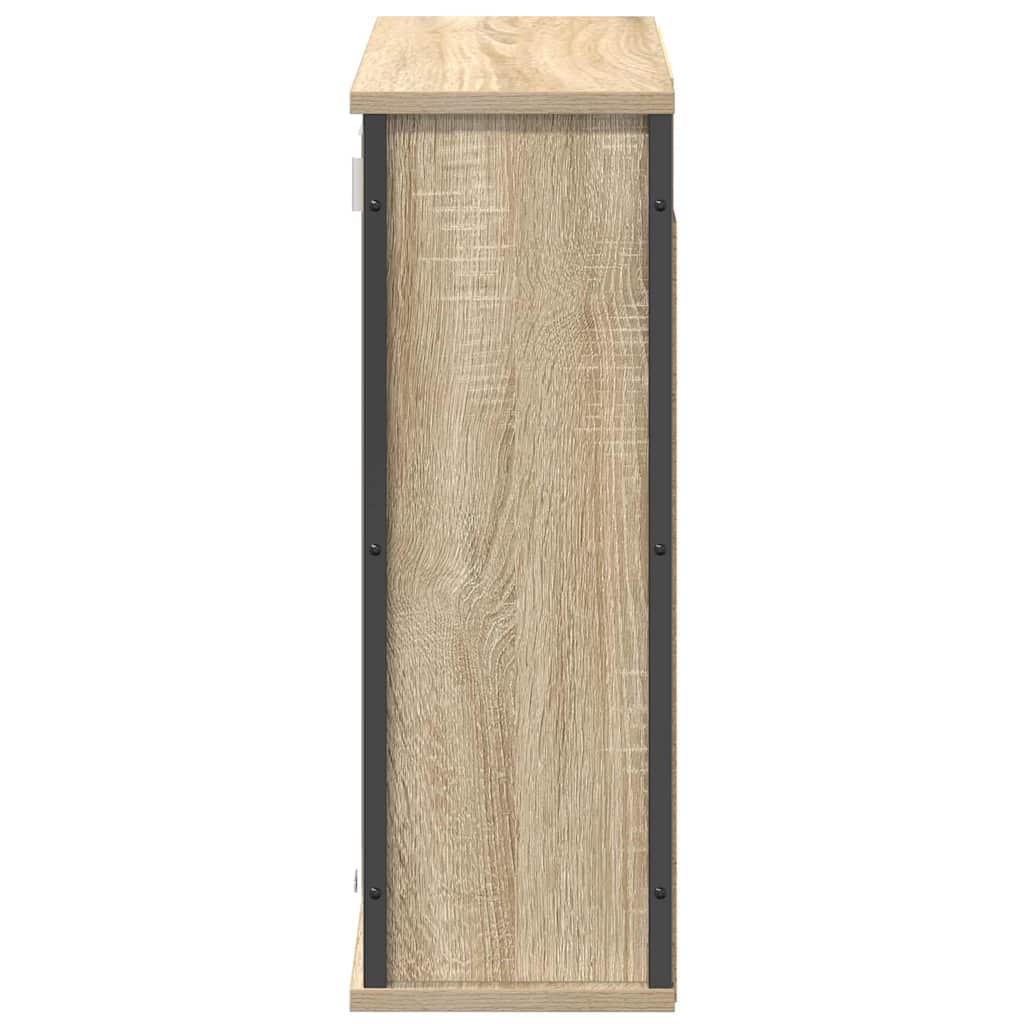 vægskab til badeværelse med spejl 60x21x60 cm sonoma-eg