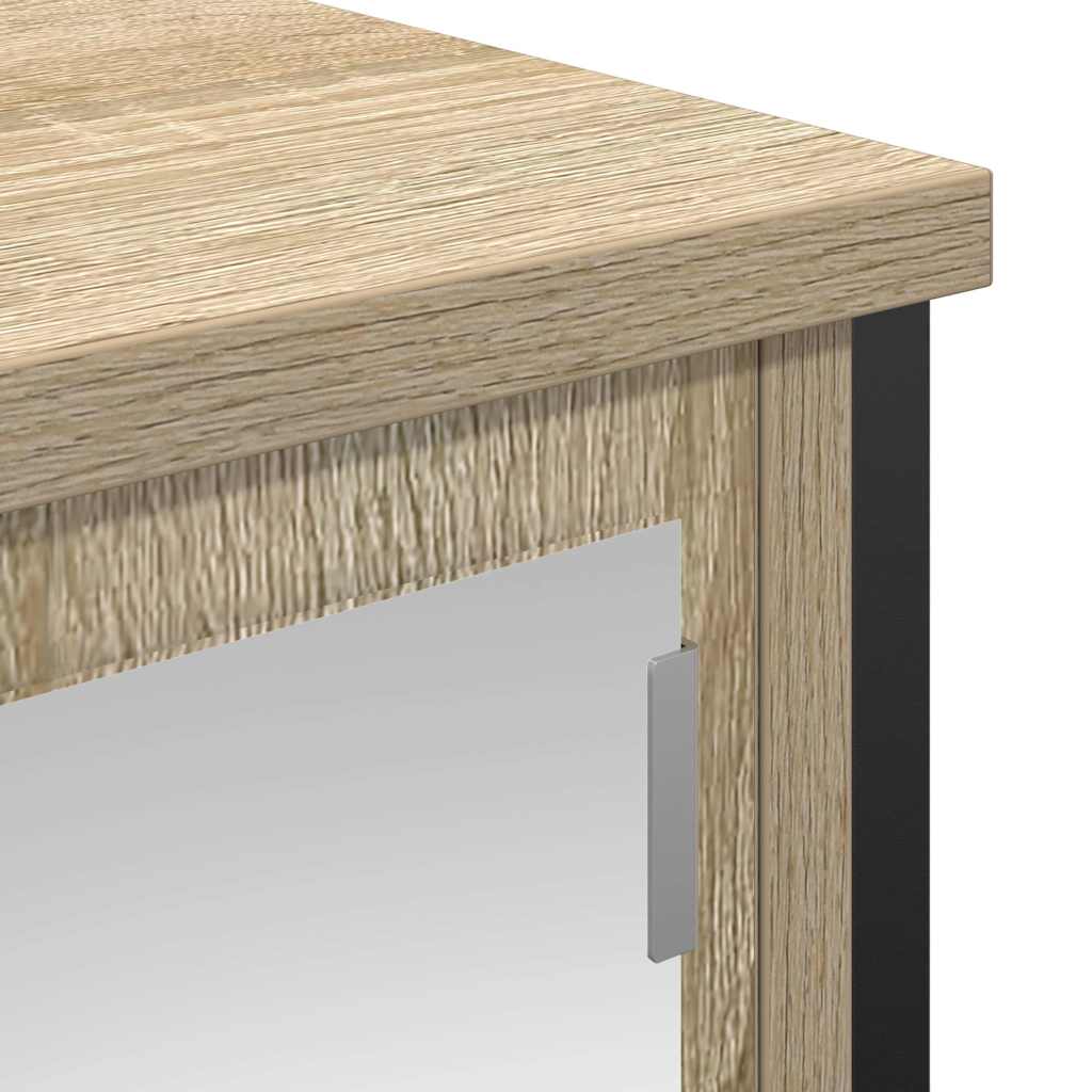 vægskab til badeværelse med spejl 60x21x60 cm sonoma-eg