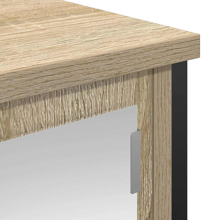 vægskab til badeværelse med spejl 60x21x60 cm sonoma-eg