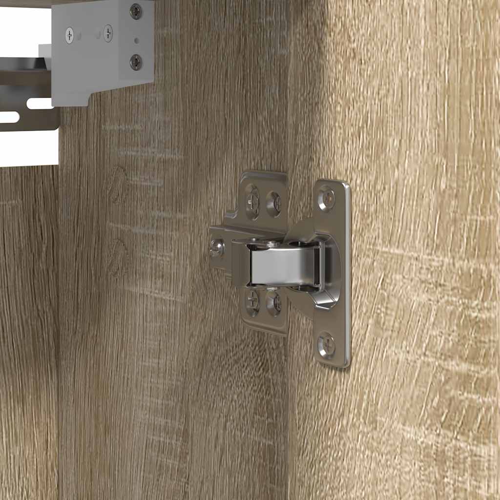 vægskab til badeværelse med spejl 60x21x60 cm sonoma-eg