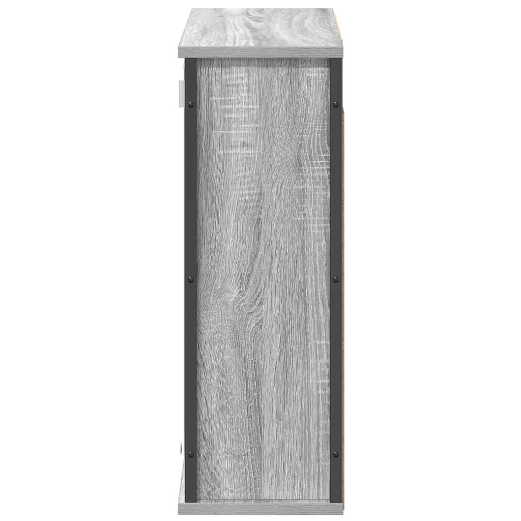 vægskab til badeværelse med spejl 60x21x60 cm grå sonoma-eg