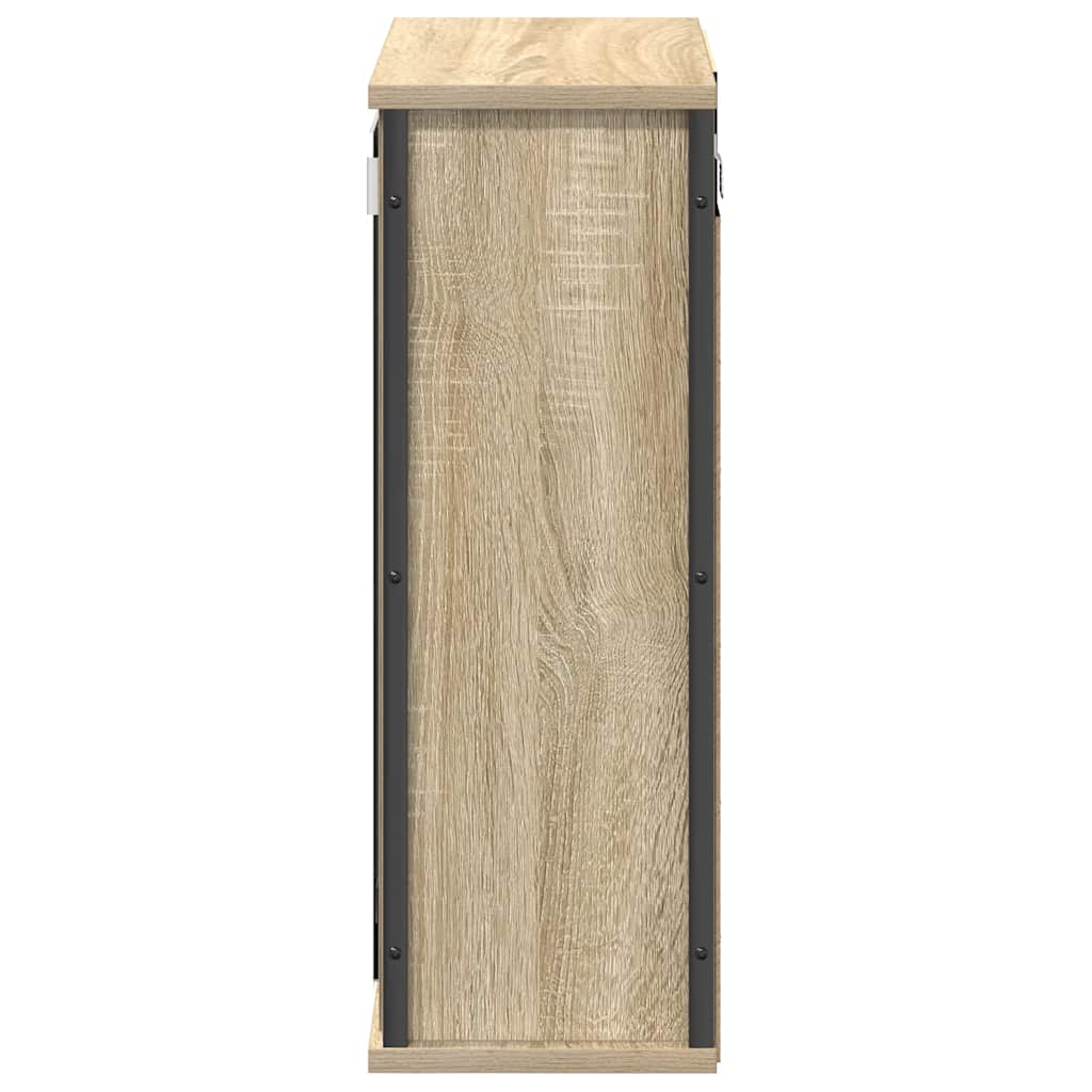 vægskab til badeværelse med spejl 50x21x60 cm sonoma-eg