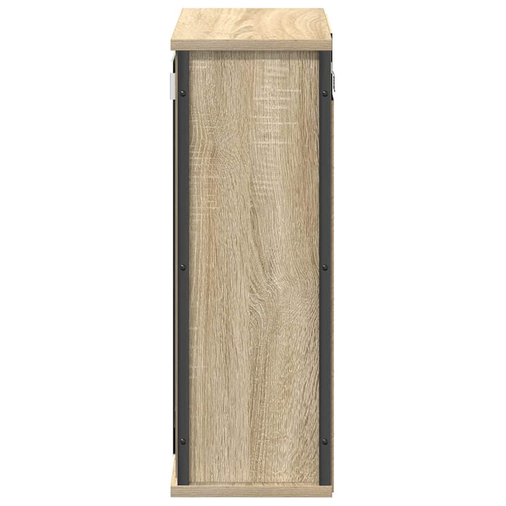 vægskab til badeværelse med spejl 50x21x60 cm sonoma-eg