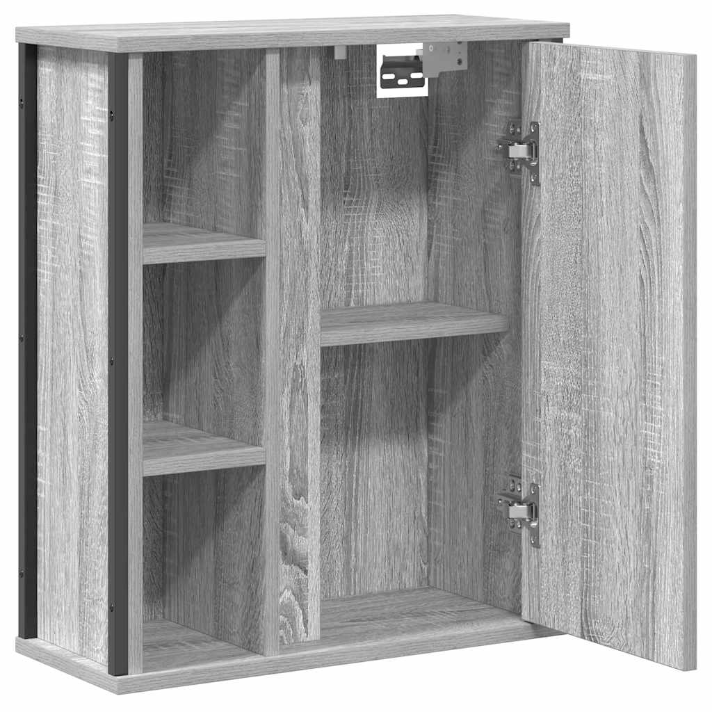 vægskab til badeværelse med spejl 50x21x60 cm sonoma-eg