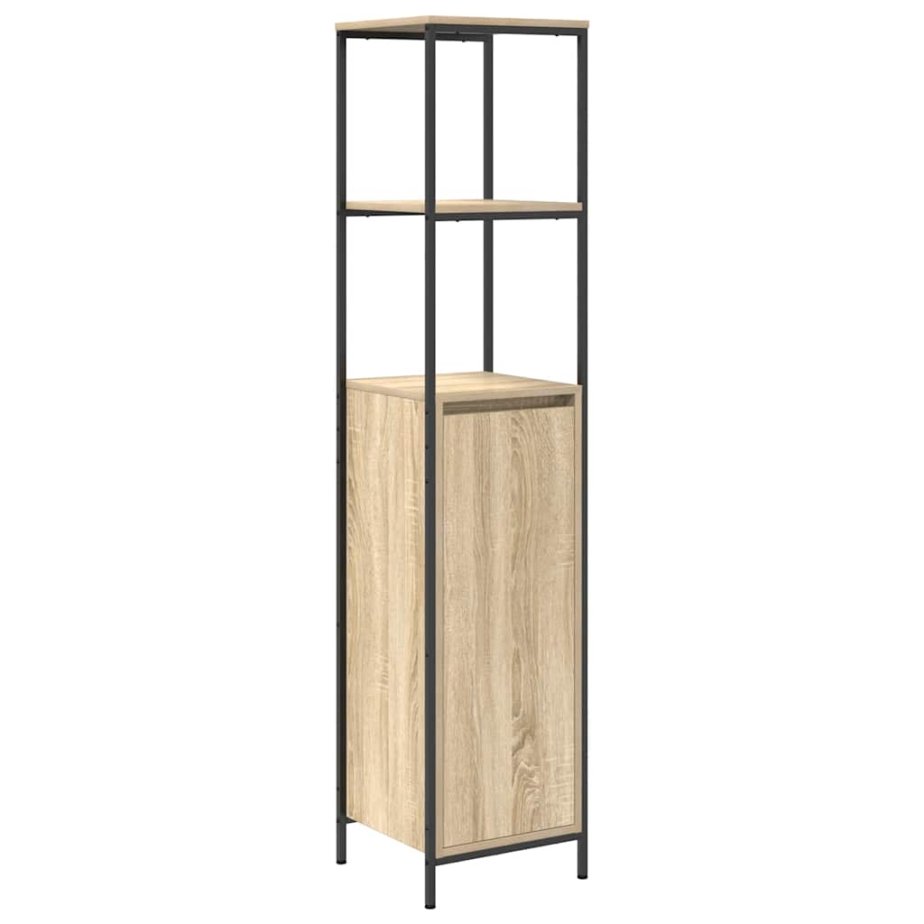 badeværelsesskab med hylder 36x35x165 cm sonoma-eg