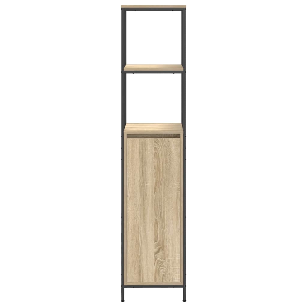 badeværelsesskab med hylder 36x35x165 cm sonoma-eg