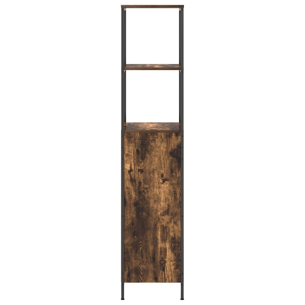 badeværelsesskab med hylder 36x35x165 cm røget egetræsfarve