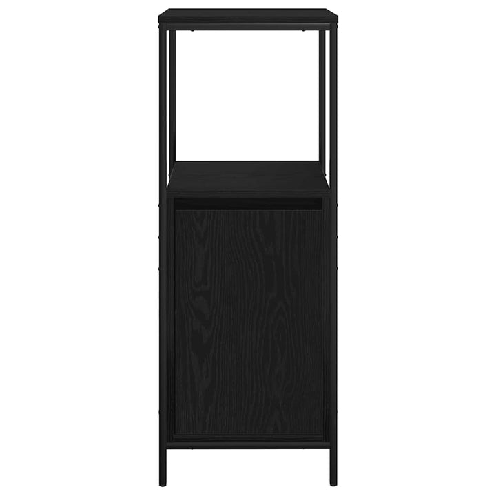 badeværelsesskab med hylder 36x35x95 cm sort egetræsfarve