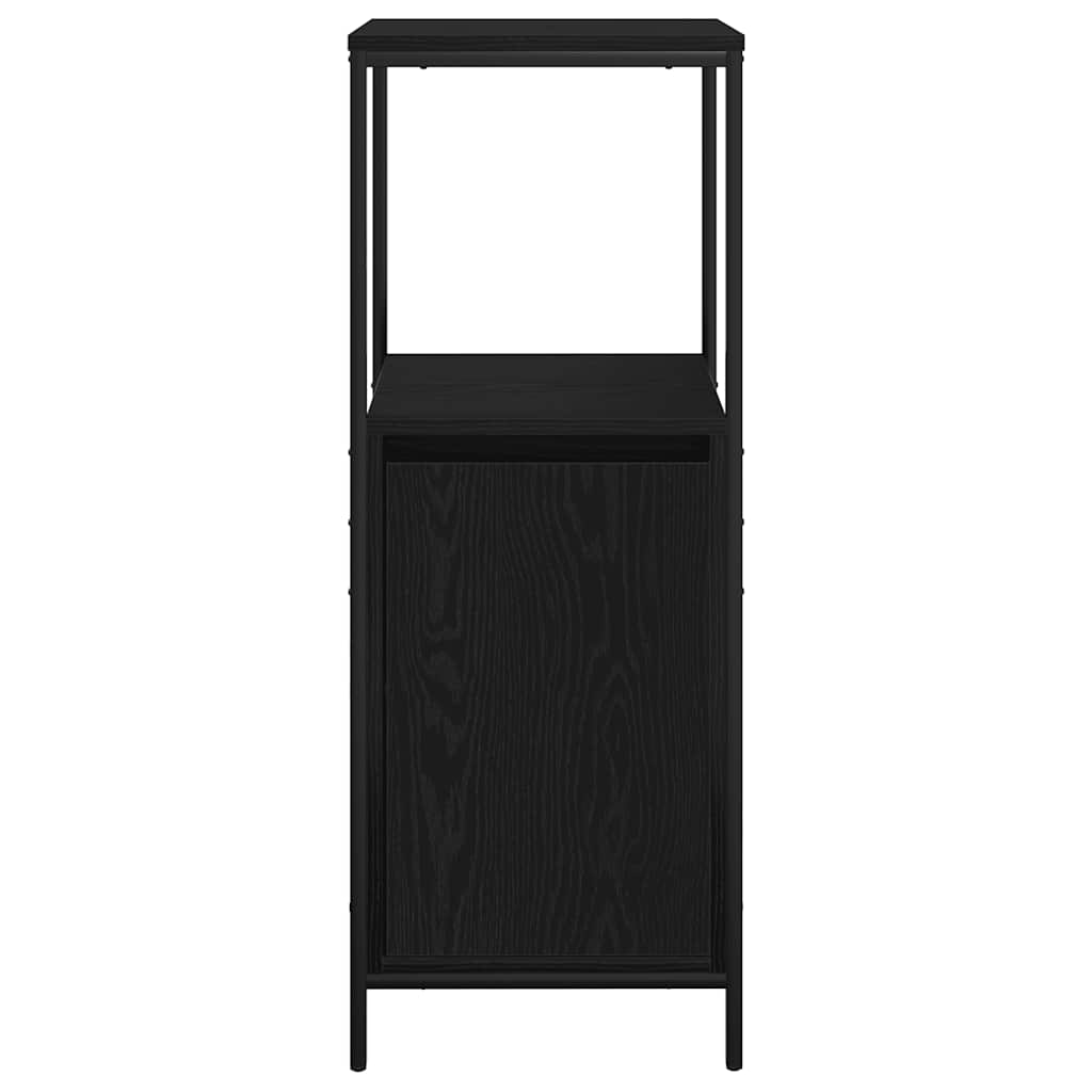 badeværelsesskab med hylder 36x35x95 cm sort egetræsfarve
