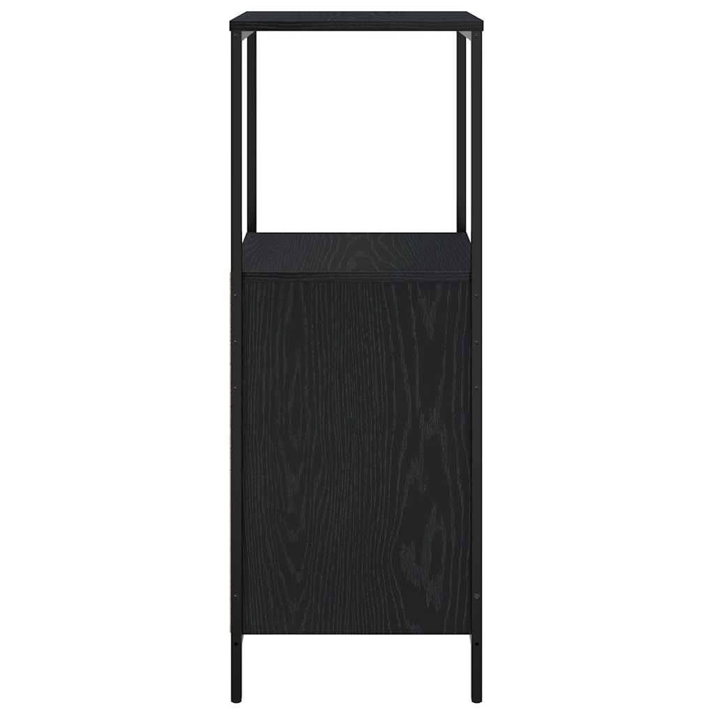 badeværelsesskab med hylder 36x35x95 cm sort egetræsfarve