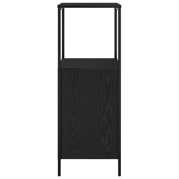 badeværelsesskab med hylder 36x35x95 cm sort egetræsfarve