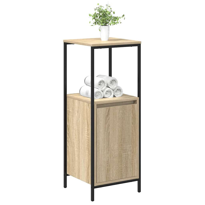 badeværelsesskab med hylder 36x35x95 cm sonoma-eg