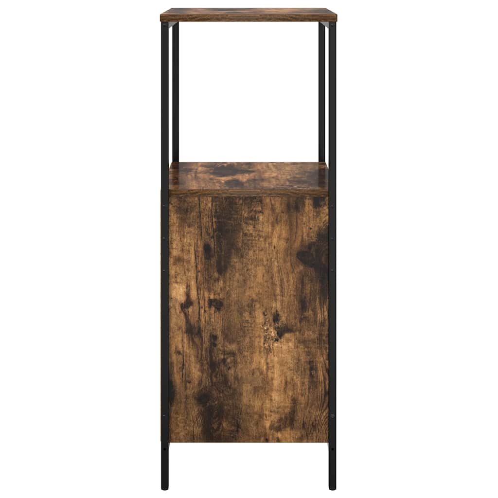 badeværelsesskab med hylder 36x35x95 cm røget egetræsfarve