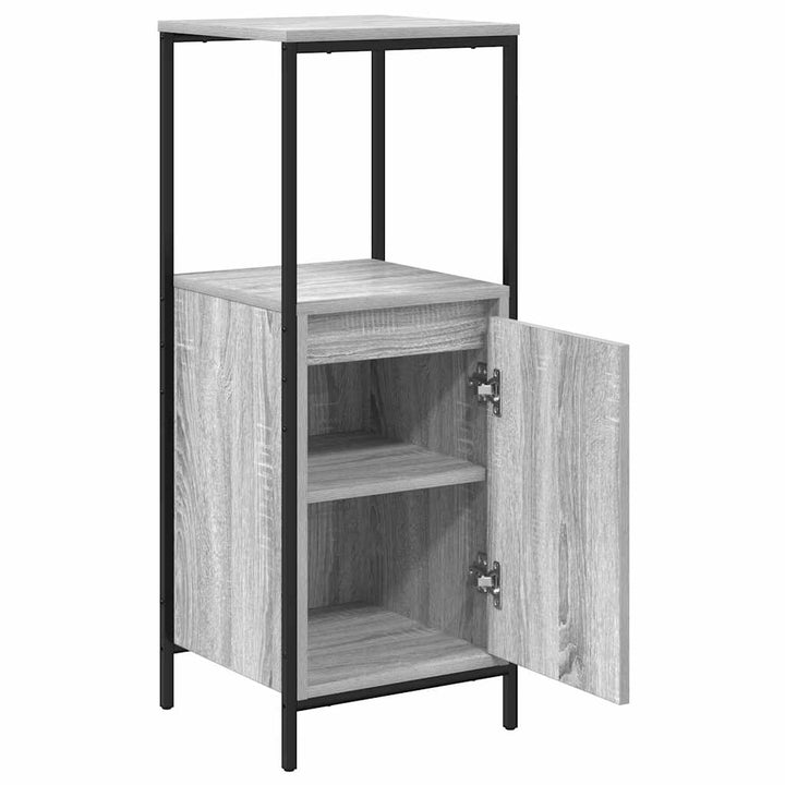 badeværelsesskab med hylder 36x35x95 cm grå sonoma-eg