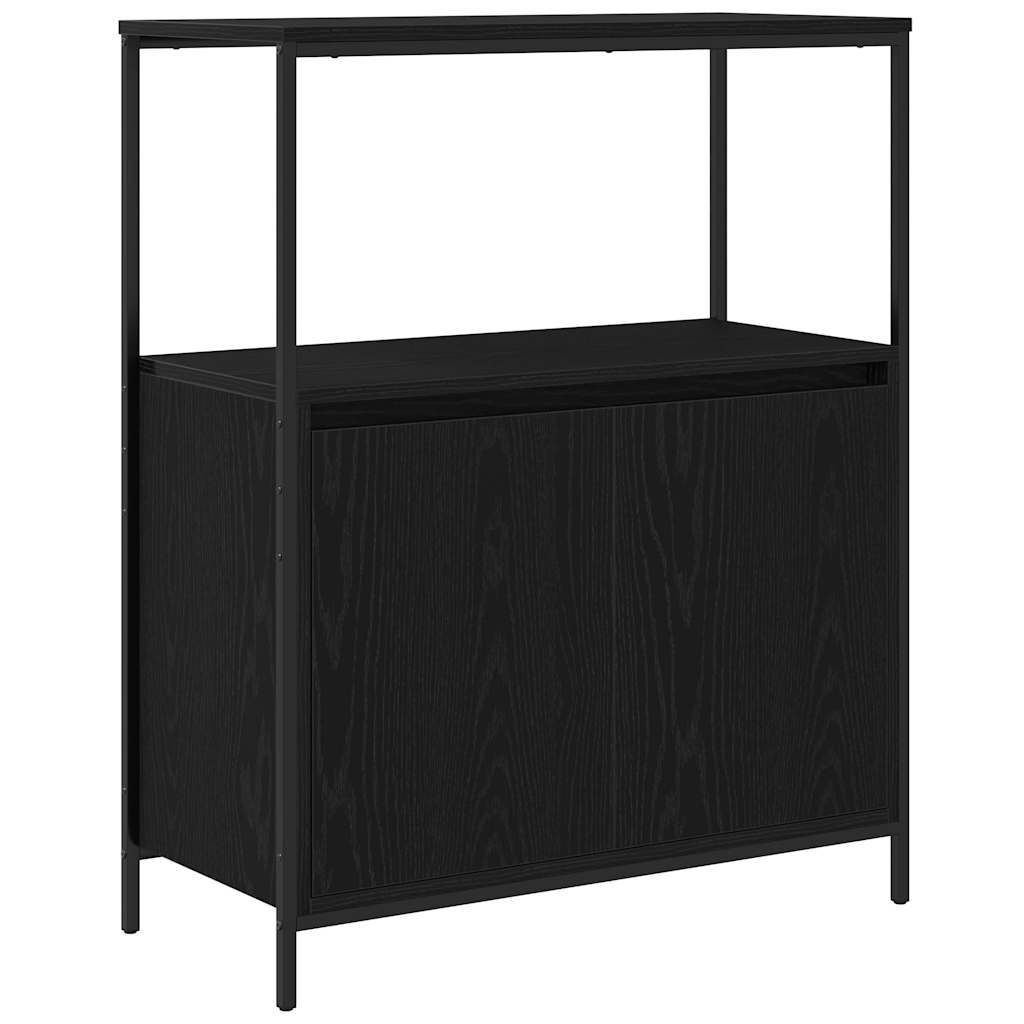 badeværelsesskab med hylder 76,5x35x95 cm sort egetræsfarve