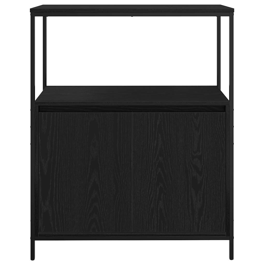 badeværelsesskab med hylder 76,5x35x95 cm sort egetræsfarve
