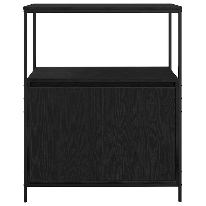 badeværelsesskab med hylder 76,5x35x95 cm sort egetræsfarve