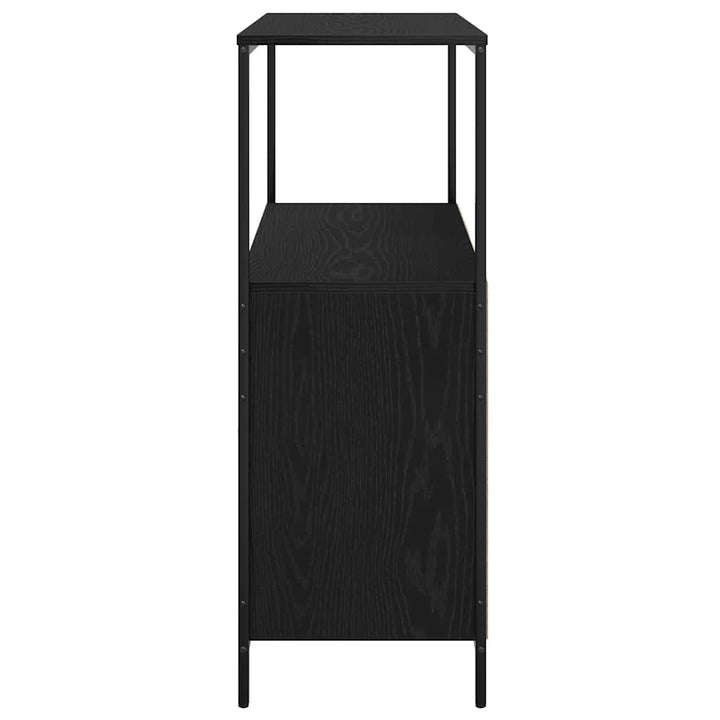 badeværelsesskab med hylder 76,5x35x95 cm sort egetræsfarve