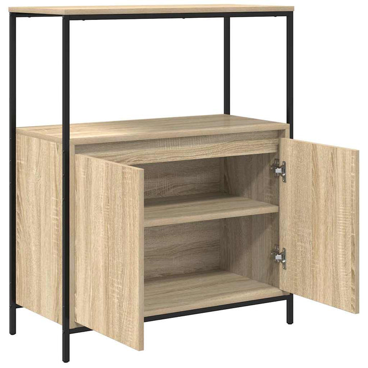 badeværelsesskab med hylder 76,5x35x95 cm sonoma-eg