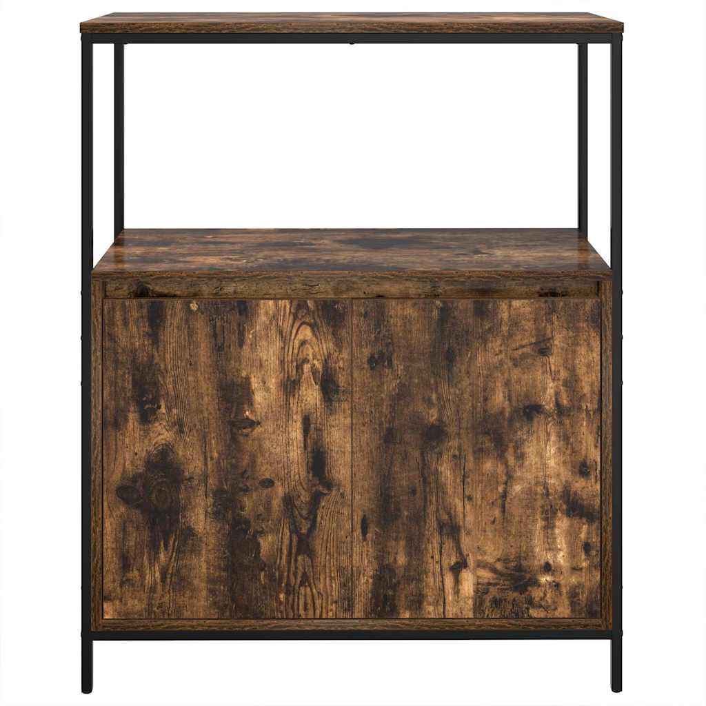 badeværelsesskab med hylder 76,5x35x95 cm røget egetræsfarve