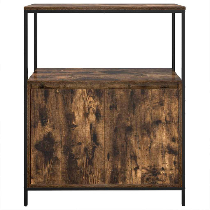 badeværelsesskab med hylder 76,5x35x95 cm røget egetræsfarve